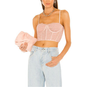 Simkhai 'Corrine' Pink Recycled Stretch Lace Top Size S